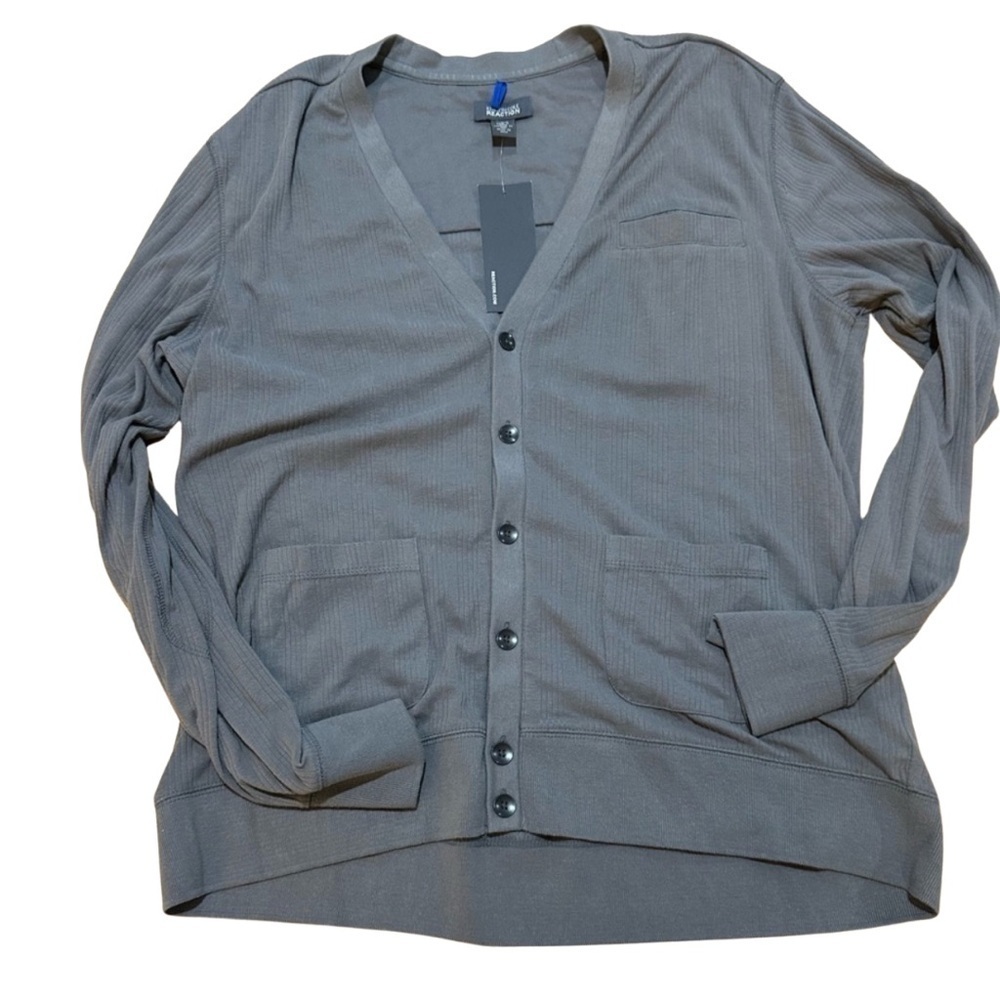 Kenneth Cole Reaction Men’s Gray V-Neck Cardigan - Size L (NWT)